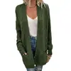 Cárdigan de Punto Trenzado con Aguja Gruesa de Comercio Exterior Europeo y Americano, Suéter de Color Sólido Versátil Estilo Perezoso, Chaqueta para Mujer, Primavera y Otoño Nuevo