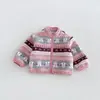 Chaqueta jacquard de forro polar de doble cara para niña, colección otoño/invierno 2026, top grueso de dibujos animados para bebés, ropa de invierno para niños, zdw6614
