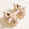 Chinelos de algodão infantis para outono e inverno, sapatos de algodão para casa, interior, para bebês, meninos e meninas, com forro de fleece, calcanhar tipo bolsa quente, sapatos de pelúcia