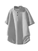 Camiseta de hombre estilo callejero americano con cuello Henry, top casual versátil de manga corta de moda para verano, polo de manga corta con cuello mao
