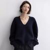 M * ia Mohair Sweater Feminino 24ss Outono/Inverno Coreano Ombro Solto Decote Em V Malha Manga Longa Top