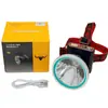 Farol de LED de Alta Potência com Longa Duração de Bateria, Três Baterias de Lítio, Luz Forte para Exterior, Laser Branco, Lanterna de Pesca, Luz Branca, Luz Amarela
