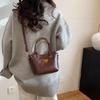 Bolsa de Mão Simples e Estilosa 2026 Nova Coleção Primavera Textura Vintage Bolsa Saco Tendência Cor Sólida Bolsa de Ombro Transversal para o Dia a Dia