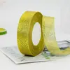 Fita glitter dourada e prateada de 3mm-5cm para decoração de bolo, acessórios decorativos, embrulho de presente floral, material de poliéster