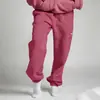 Conjunto de Moletom Feminino Outono/Inverno Cor Sólida Soltinho com Máscara de Olho e Calça Jogger Conjunto Casual de Duas Peças