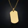 Placa de identificación militar de acero inoxidable con baño de vacío de punto de fábrica, etiqueta con grabado láser, colgante de logo de personalidad DIY