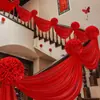 Conjunto de Decoração de Quarto de Casamento, Corrimão de Escada, Hortênsia, Decoração de Casa Rural, Grande Flor Vermelha Celebração de Casamento Suprimentos para Casamento