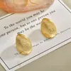Pendientes Ovalados Retorcidos de Textura Cepillada Minimalista Estilo Coreano, Estilo Fresco Irregular, Pendientes de Moda y Versátiles para el Trayecto