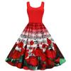 9291# Foto Real Amazon Explosões Europa e América Estilo Retro Hepburn Sem Mangas Estampado Vestido de Alcinha