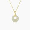 Collar de plata esterlina con hebilla de seguridad de jade Hetian para mujer, diseño de nicho de lujo ligero, cadena para la clavícula, regalo para novia para el 520 Día de San Valentín