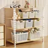Cesta de almacenamiento para artículos del hogar, caja de almacenamiento de plástico, organizador para gabinetes de cocina, cesta de almacenamiento de escritorio para bocadillos y juguetes