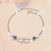 Pulsera Transfronteriza de Plata de Ley S925 Dulce Amor Corazón a Corazón Accesorios Joyería Joyería de Mano de Moissanita de Alta Gama Venta al por Mayor