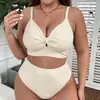 Coleção nova de 2026: Estilo europeu e americano, cor sólida, sexy, maiô plus size para mulheres, biquíni de praia, roupa de banho para fontes termais e roupa de banho para mulheres curvilíneas