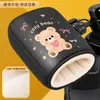 Capa de guidão para veículo elétrico com forro de fleece para o inverno, espessa para aquecimento, à prova de vento e à prova de chuva, adequada para scooters elétricas e motocicletas