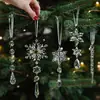Novo conjunto de flocos de neve para decoração de árvore de Natal, enfeites, pingentes, atmosfera natalina, arranjo para vitrine de shopping