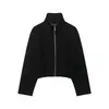 Ropa europea y americana transfronteriza para mujer ZA AliExpress súper ventas popular chaqueta de color liso con cremallera y cuello alto