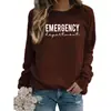Comércio Exterior Amazon Suprimento Emergência Moletom Feminino Gola Redonda Estampado Outono e Inverno Tamanho Europeu Solto Casual Versátil