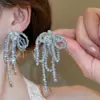 Pendientes de Flor de Tela para Jardín de Monet Super Hada Dulce Temperamento Pendientes Versátiles Moda Alto Sentido de Gama Pendientes Nicho para Mujeres