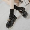 Zapatos de salón de tacón alto versátiles de estilo británico para mujer 2025 nuevos Negro Primavera Otoño Planos Retro Zapatos individuales Primavera