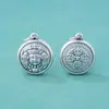 Prata Pura 999 Pingente Redondo Retro Antigo Zakhiram Pingente Grande Corda de Colar DIY Acessórios para Pulseira Brinquedo
