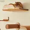 Plataforma de Salto para Gatos Marco de Escalada para Gatos para Pared Nido para Gatos Poste Rascador para Gatos de Madera Maciza Integrado Juguete para Gatos Tabla Rascadora para Gatos