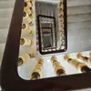 2024 Escalera de Caracol Giratoria de Celebridad de Internet Columna de Aleación de Aluminio y Jade Natural Valla de Ático Barandilla Interior de Casa Pasamanos