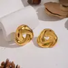 Pendientes de Acero Inoxidable Espiral Geométrica, Clásicos y Versátiles, Diarios Sin Desvanecimiento, Joyería Elegante Personalizada para Mujeres