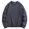 Moletom Redondo 350g Seda de Leite Feito Sob Medida Cor Sólida Forrado com Fleece Camisa Publicitária Uniforme de Time com Logo Impresso Caimento Solto Manga Longa