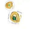 Anillo de Acero Inoxidable Nuevo Europeo y Americano Nuevo Transfronterizo Perla Circón Flor de Girasol Geométrico Anillo Abierto de Concha para Mujer