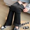 Pantalones acampanados de tiburón forrados de polar para mujer, ropa exterior de otoño e invierno, pantalones acampanados de cintura alta, pantalones Barbie talla grande, leggings cálidos adelgazantes