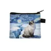 Nuevo Monedero de Gato Van Gogh Mini Bolsa de Almacenamiento Infantil Cartera Pequeña Cuadrada Bolsa Pequeña Linda para Niños