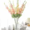 Flor de simulación delphinium jacinto ceremonia de boda salón de bodas guía fila de flores decorativa 2 horquillas arreglo floral flocado con flor hotel