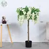 Desmontaje y Montaje de Plantas Simuladas de Lujo Ligero de Amazon, Árboles de Flores de Frijol Simulados, Árboles de Flores de Glicinia, Plantas Verdes Simuladas en Maceta