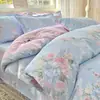 Conjunto de Roupa de Cama de Algodão Quatro Peças 2026 Novo Estilo Algodão Puro Simples e Fresco Lençol Capa de Edredom Conjunto de Roupa de Cama Três Peças