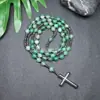 Amazonas Piedra Natural Colgante de Cruz Collar Piedra Ojo de Tigre Cruz Vesícula Biliar de Hierro Rosario para Hombres Collar Venta al por Mayor