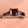 Anillo transfronterizo de lujo rojo circón caliente creativo moda personalidad cuadrado para damas joyería Joker fabricantes en stock