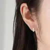 Aretes de Plata S925 con Tres Piedras de Circonita, No Necesitan Quitarse al Dormir, Tachuelas Japonesas Simples y Elegantes Be02708