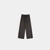 Estilo Nuevo Primavera y Verano para Mujer 60% Cáñamo Puro Delgado Absorbente de Sudor Cintura Elástica Pantalones Casuales Rectos de Nueve Puntos Fsy60260