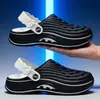 Zapatos con agujeros estilo hombre ropa de exterior para aumentar altura pantuflas de punta cerrada EVA un zapato dos usos sandalias chanclas de playa de alta calidad