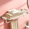 Nai Feifeng Estante para Toallas de Dopamina Estante de Almacenamiento para Baño Montado en Pared Rojo Acero Inoxidable Estante para Toallas