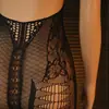 Lencería sexy para mujer, estilo europeo y americano, body de una pieza de rejilla con entrepierna abierta