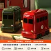 Papelera Retro con Forma de Autobús para Uso Doméstico, Ranura Estrecha, Gran Capacidad, Cubo Sanitario con Tapa de Apertura Automática y Ruedas, Contenedor de Almacenamiento Creativo para Niños