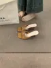 Sandalias tejidas trenzadas estilo francés Chuyuji 2026 primavera-verano punta abierta tacón de aguja slip-on pantuflas de tacón alto para uso en exteriores