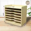 Armário de Armazenamento de Papel para Desenho Artístico de Jardim de Infância Porta-Papel Cartão Quatro Aberturas Rack de Armazenamento de Prancheta 4K Sala de Arte Armário de Papel para Pintura Artesanal
