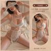 Tamanho plus passion conjunto de três peças estilo peito pequeno renda sino lingerie sexy renda sexy tentação renda pura F58