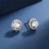 Pendientes de botón de moissanita para simulación en vivo Douyin Kuaishou, ocho corazones, ocho flechas, circonita, pendientes de botón de seis puntas, pendientes de moissanita, venta al por mayor