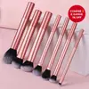 Transfronteiriço novo 4 6 8 12 pincel de maquiagem tubo longo kit de maquiagem pincel de contorno pincel de pó solto pincel de sobrancelha em estoque