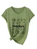 Maestra ayúdalos Amazon eBay sitio independiente moda casual para mujer camiseta de manga corta con cuello en V comercio exterior