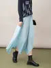 Falda Irregular de Longitud Media para Mujer, de Cintura Alta, Adelgazante, Versátil, Diseño Único, Falda de Otoño Estilo Miyake