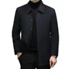 Abrigo de Lana Doble Faz Otoño Invierno 2026 Forro de Plumas Estilo Nuevo Chaqueta de Lana para Hombres de Mediana Edad y Mayores Abrigo de Lana Casual